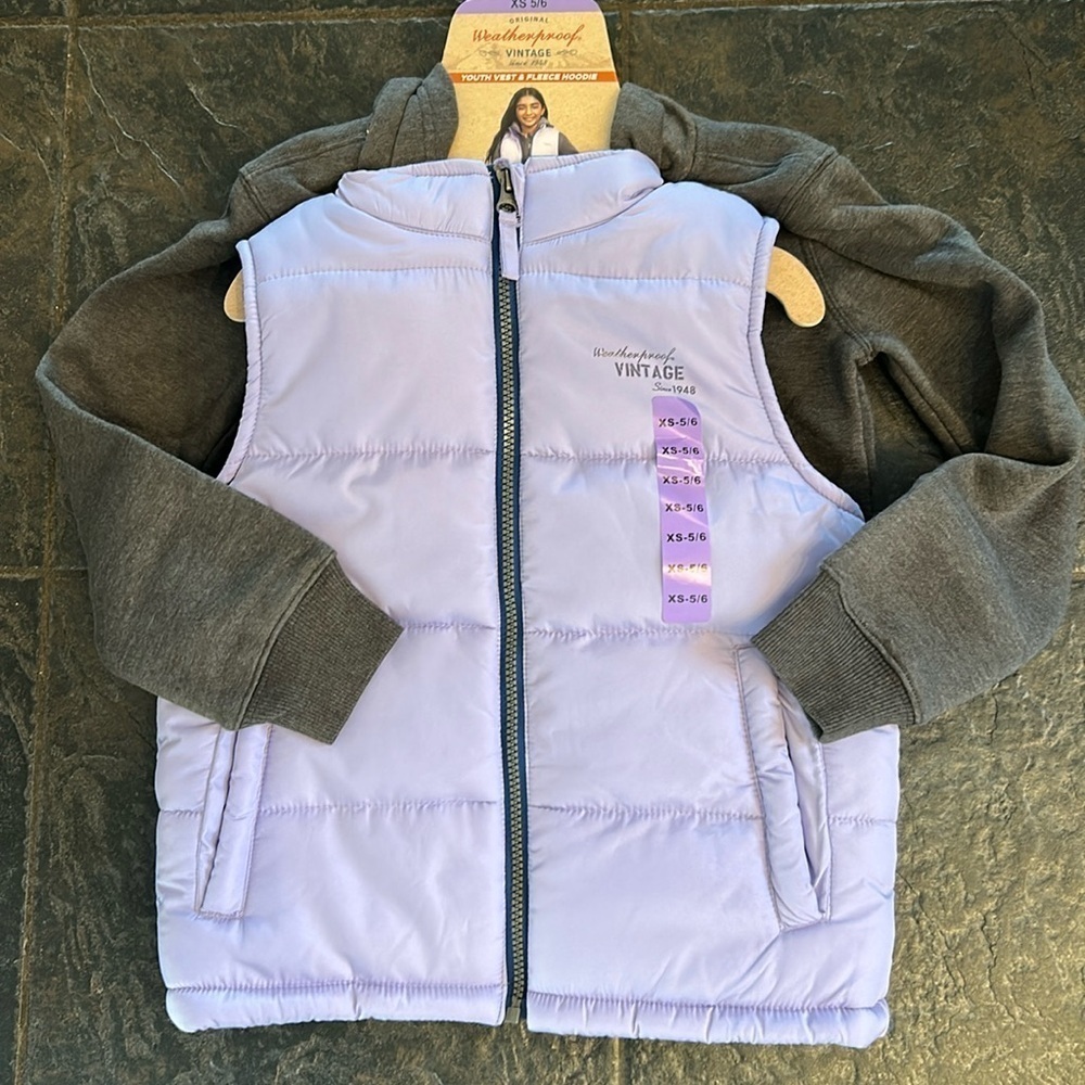 Weatherproof Vintage quilted vest and hoodie set.  Size XS. NWT